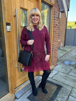 Wine Lace Detail Knit Rachel